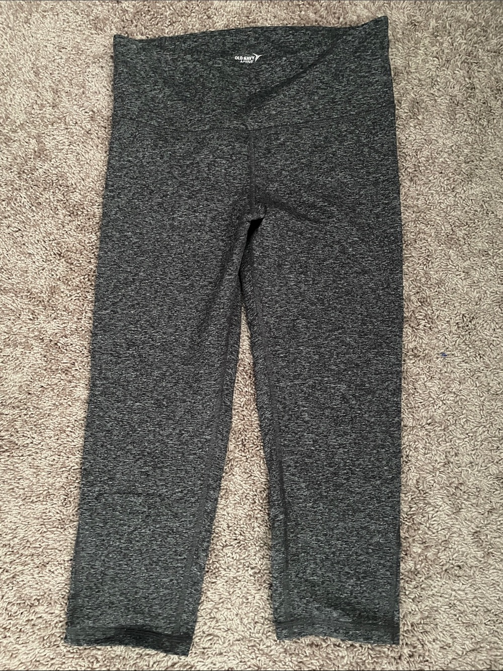 Old Navy Heather Charcoal Gray High-Waisted Leggings